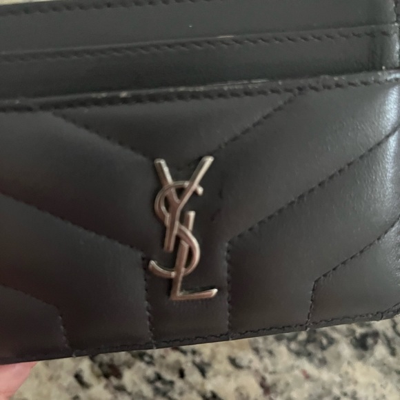 YSL soft lambs leather card hold with silver logo. Has some wear on it. 👀at pic - Picture 2 of 6